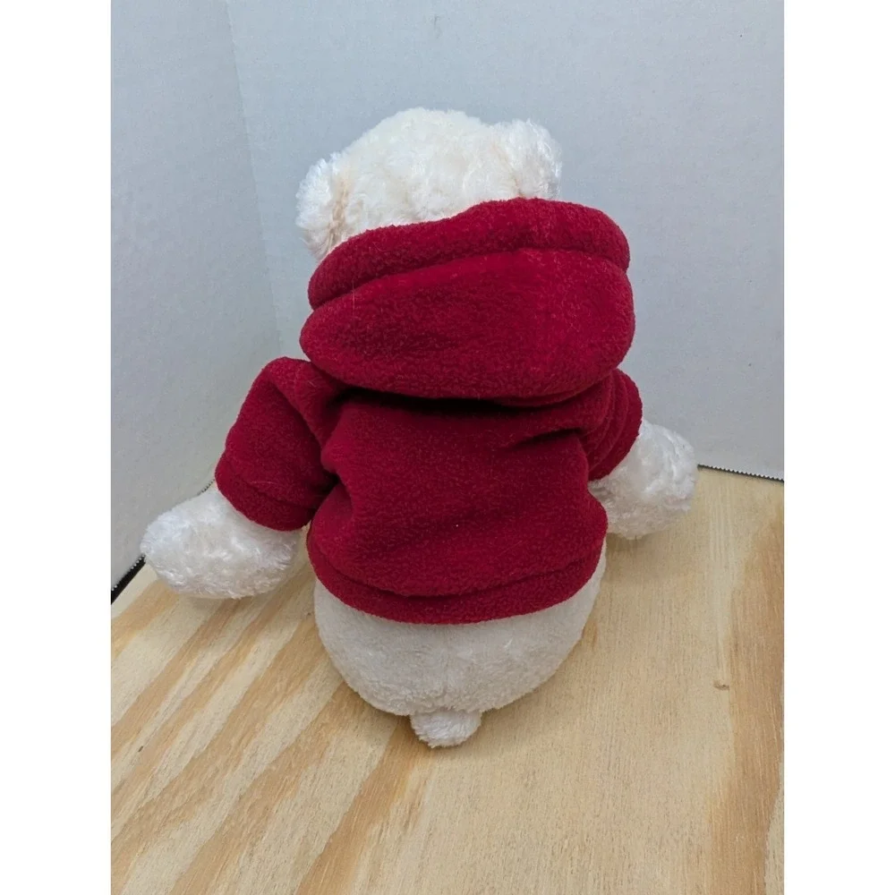 Department 56 White Stuffed‎ Bear And Red Hoodie No Pin Or Tags 2003